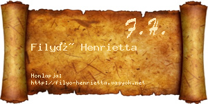 Filyó Henrietta névjegykártya